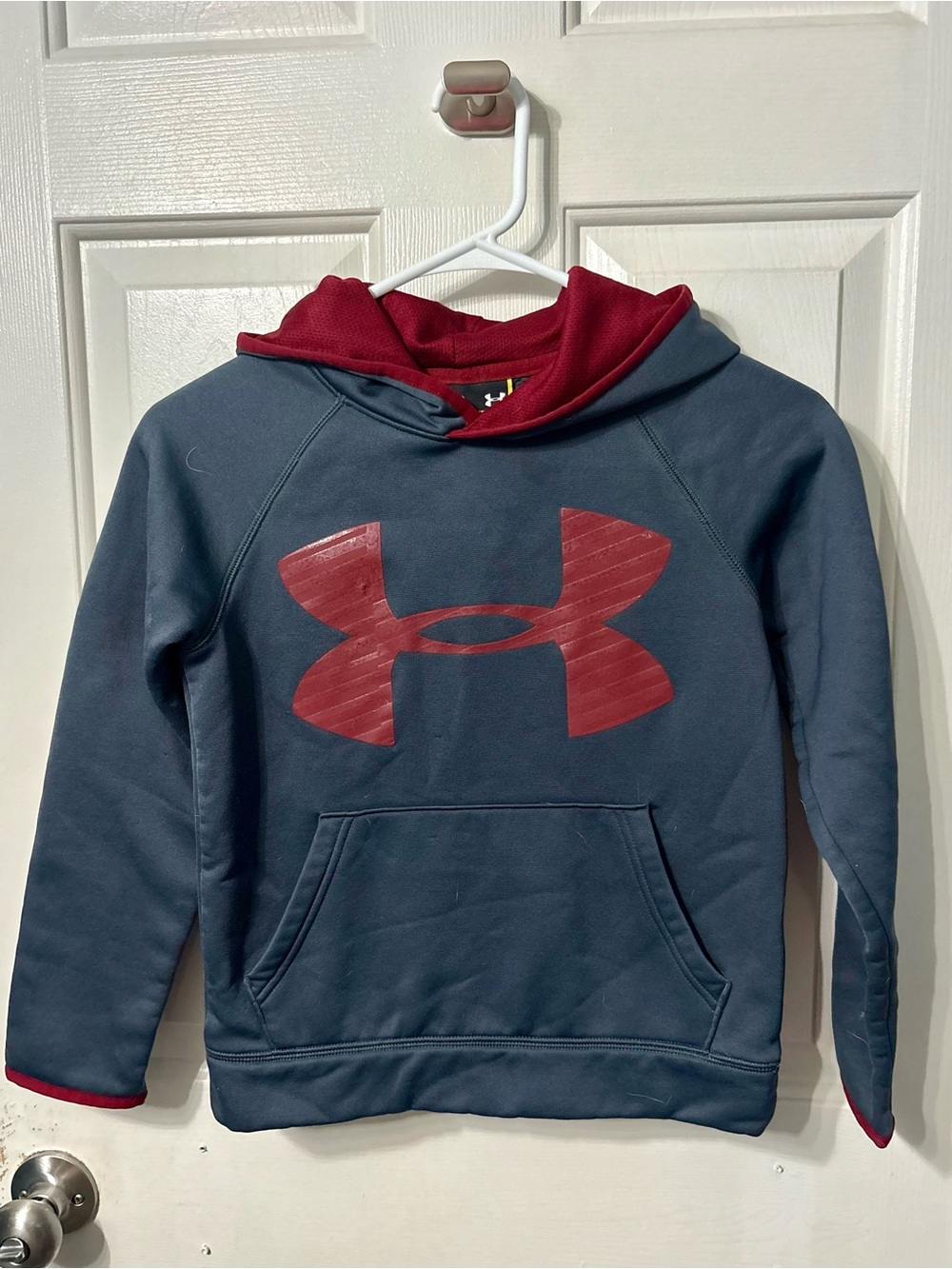 Under Armour Kids Hooded Sweatshirt Navy with Red Logo